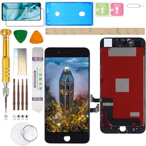 Gadget Troops Conjunto de pantalla LCD para iPhone 7+ Plus A1784, A1661, A1785, A1786, kit de repuesto de pantalla (negro)