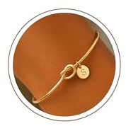 Turandoss Gold Initial Bracelets for Women Girls - Dainty Knot Initial Bracelet Letter S Gold Jewelry Birthday Gifts for Women Girls
