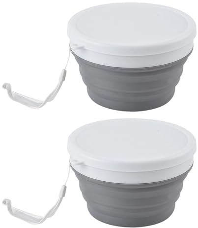 HUAJINGKEJI 2 cuencos plegables de silicona portátiles de 950 ml, cuencos de ensalada que ahorran espacio, para herramientas de cocina domésticas, contenedor de alimentos duradero