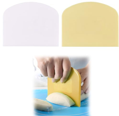 Quesuc Tarocco Per Impasti Pasta Pizza - 2P 12X9.3Cm Anti Scivolo Spigolo Vivo & Angoli Flessibile In Plastica Tagliapasta, Raschietto Taglia Torte Pane Verdure - Set Di Utensili Per Modellare