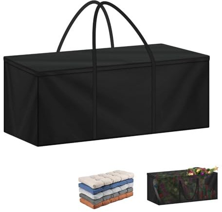 LAMUNI Sac de Rangement pour Coussin de Jardin 125x40x55cm | Housse de Rangement de Coussins Iimperméable Sac de Rangement Coussin Exterieur Housse de Rangement pour Sapin de Noel