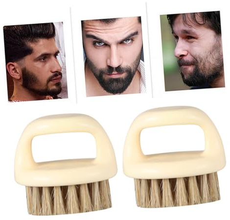 IWOWHERO 2stücke Haarbürste für Männer Bartbürste Reinigungsbürste Tragbare Bartpflegezubehör Multifunktional Langlebiges Material Einfache Bedienung