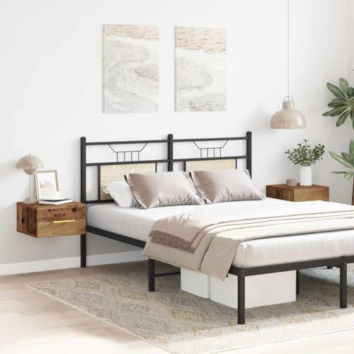 QZZCED Armadio da notte rustico con cassetti, mobile da parete per soggiorno o camera da letto, legno realizzato con maniglie dorate, ampio spazio e sistema di cassetti doppi, facile