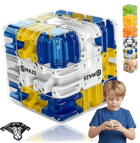 2026 Neu 3D Labyrinth Würfel, 3D Kugel Labyrinth Mit Rollenden Kugeln, 2-in-1 Ball Maze Cube Toy, Erwachsene Und Jugendliche Zur Stressbewältigung Und Förderung des Logischen Denkens (B)