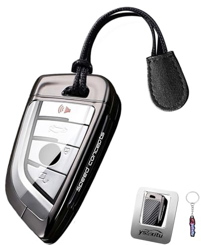 Ysbxitu Custodia portachiavi BMW Keyless go, protezione chiave auto, adatta per BMW Serie 1, 3, 5, 6, 7, X1, X3, X5, X6, X7, G20, G30, G11, F15, F16, elegante e pratico, C nero., C Schwarz