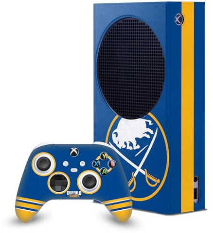 Head Case Designs Offizielle NHL Übergroß Buffalo Sabres Spielekonsolen Wickeln Und Gamecontroller-Häute Im Paket kompatibel mit Xbox Series S Console & Controller Bundle