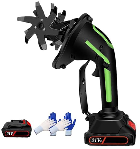 Rotavator de Jardin électrique sans Fil 21 V, Mini Outil de rotavateur de motoculteur électrique, Mini cultivateur de motoculteur portatif avec Largeur et Profondeur de labourage de 10 cm One Battery