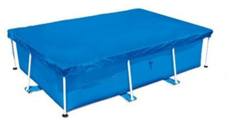 Tapis de piscine en polyéthylène tissé épais pour protection contre les crevaisons et la saleté, 221 x 150 cm, bleu