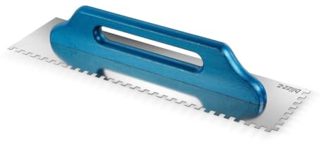 blizz-z Schweizer Zahnkelle mit Holzgriff - Zahnung 8 x 8 mm - 1 Stück | Blattlänge 480 mm, Blattbreite 130 mm - Stärke: 0,7 mm - aus Edelstahl rostfrei - Made in Germany