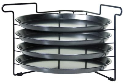 Set di Teglia e Griglia per Pizza Supporto Pieghevole a 4 , Resistente e