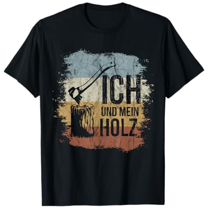 Ich und Mein Holz Axt & Hackklotz Retro Brennholz T-Shirt