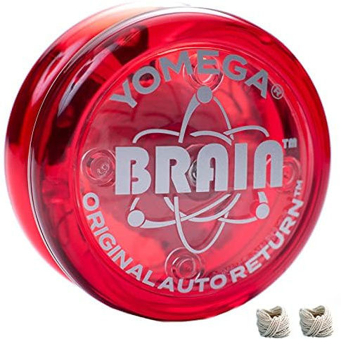 Yomega The Original Brain - Yoyo Professionale per Bambini e Principianti, Risposta reattiva Automatica Yo Yo Migliore per Fare acrobazie Incluso di Ben 2 Corde Extra (Rossa)