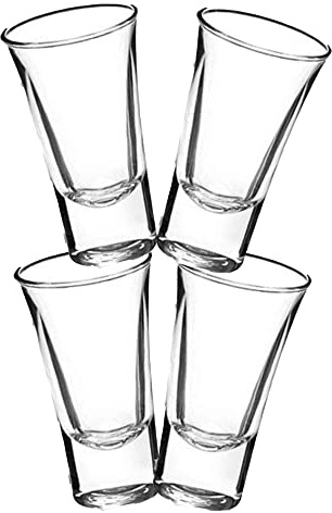 Gmark 2-Oz Shot Glass Set Heavy Base, Whiskey Shot Glasses 4-Pack, Perfect for Wine Tasting, Tequila, Shooter, Cocktail Pourer, Jigger, GM2026A