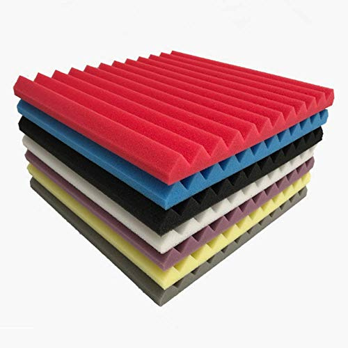 24 Pack 12X 12X1 Acoustic Panels Studio Soundproofing Foam Wedge Tiles, Soundproofing Acoustic Studio Wedge Foam Tiles Wall Panels (Remarks)