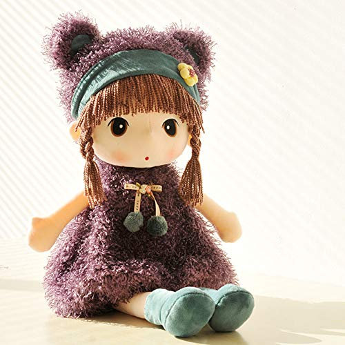 BYNYXI Kuschelpuppe Mädchen, 45cm Stoffpuppe Weiche Plüschtier Gefüllte Puppe Plüsch Stofftier Kleine Mädchen Puppen Kuschelpuppe Plüschtier Plüsch Spielzeug für Kinder Mädchen ab 1 Jahre Babypuppe