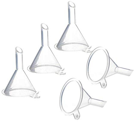 SOLUSTRE 5 STÜCKE Mini Kunststofftrichter Klarer Kunststoff Breitmaul Trichter Multi- Funnels für Parfüm- Duft Ätherische Öle Lab Flaschen Sandkunst Gewürze Und Freizeitaktivitäten