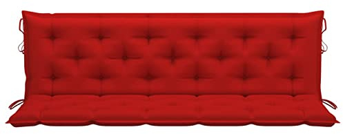 Gecheer Auflage für Hollywoodschaukel, Gartenschaukel Sitzkissen, Rückenkissen Sitzpolster Bankkissen Rot 180 cm Stoff