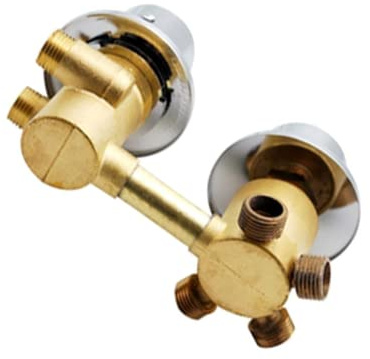 2/3/4/5 Way Upgraded Brass Shower Valve Mixer Thermostatic Faucet G1/2 Screw Thread Diverter Control Shower Cabin Mixing Tap, Brass Cartridge, Thickened Dual Handle (4 Output 10cm A)