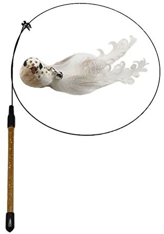 YAOTT Fliegende Feder Katzenspielzeug mit Kunstvogel und Glöckchen,Katzenspielzeug für drinnen,Katze Kätzchen Teaser Glocken Zauberstab,Fun-Trainer Spielzeug Spielen A