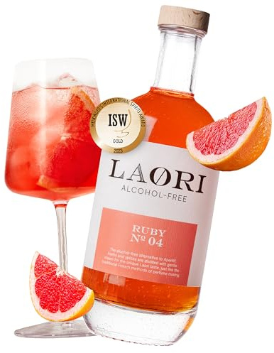 Laori Ruby No 04 Alkoholfreier Spritz 500 ml | Fruchtig-frischer Alkoholfreier Aperitif mit pinker Grapefruit & Orange | Perfekt für Italian Spritz & alkoholfreie Cocktails | Nur 65 Kalorien & vegan