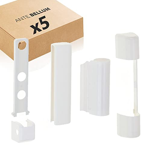 Ante bellum Lot de 5 cache-bandes en PVC - Capuchons en plastique pour fenêtres et portes de balcon - Universel - Pour montage à gauche ou à droite - Aspect uniforme - Installation facile - Blanc