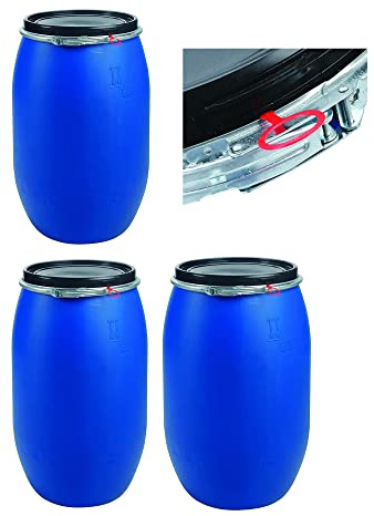 Blue Open Top Shipping Keg Barrel 150 litres Food Grade Storage with Latch & Lid (1)