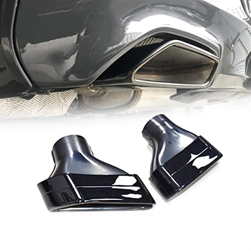 WEHOMY 1 Paar Edelstahl-Endrohr-Auto-Schalldämpfer-Endstück-Vierkant-Düse Für BMW G30 G38 525i 530i 528i Auspuffblenden (Color : Schwarz)
