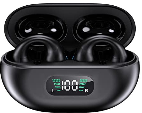 HUIOP Auriculares Inalámbricos YYK-Q80 Con Ganchos Para La Oreja, Batería Incorporada de 350 mAh, Clip BT5.3, Estéreo HiFi