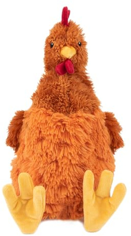 Best Pet Supplies Interactive Squeaky Dog Chew Toy, Ideal Dog Toys for Chewers, Small, Medium & Large Dogs, and Fetch Lovers - Crinkle Chicken (Brown), Large