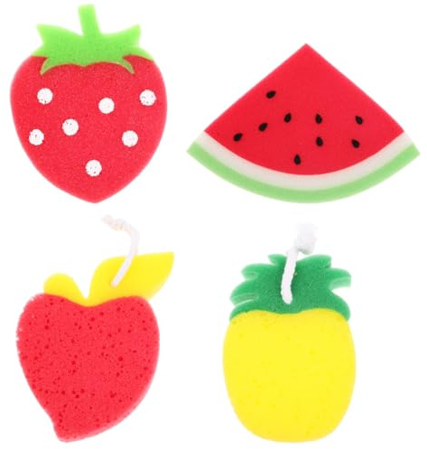 GLEAVI Fruit Shaped Dish Sponge Cartoon Scrub Sponge for Kitchen Cleaning with Strong Water Absorption and Gentle Care 5.5X4.3X1.2 Inch