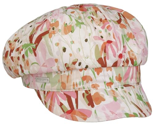 Seeberger Arcola Flowers Ballonmütze Newsboy-Mütze Schirmmütze Damen - mit Schirm, Futter Sommer Frühling-Sommer - One Size orange