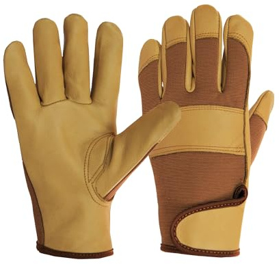 NBLEAGLO Gartenhandschuhe aus Leder für Damen und Herren Handschuhe Garten Arbeitshandschuhe (XL)