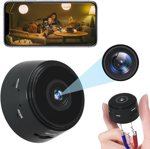 Stock Líder - Mini caméra espion, 1080P HD Mini WiFi cachée caméra espion pour regarder sur le téléphone, intérieur/extérieur, mini caméras de surveillance sans fil longue durée Spy Cam