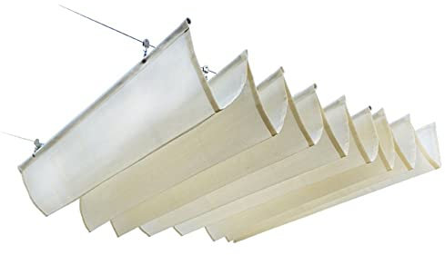 Copertura ombreggiante per pergola Retrattile, Tenda sospesa a Filo Scorrevole, Vela di Ricambio per tettoia a Onda per tettoia per Protezione Solare in Traliccio di Legno (Color : off-White, Size :