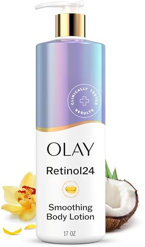 Olay Body Lotion for Women, Smoothing with Retinol Serum, Visibly Smoother Skin, 24hr Moisture & Hydration, Fast Absorbing Formula, Vitamin B3 Complex, For All Skin Types, 17 fl oz