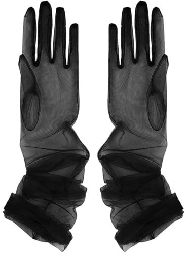AOEVUIR 1 Paar lange Spitzenhandschuhe durchsichtige lange Handschuhe Damen Opernparty Handschuhe Tanz Hochzeit Braut Handschuhe Halloween Weihnachten Karneval Kostüm Zubehör