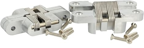 SOTECH 1 Paar Einfrässcharnier VICI 95 x 19 mm Öffnungswinkel 180° | Türscharnier mit Bandarm aus Edelstahl, Einlassscharnier zum Schrauben für Möbeltüre, Truhen, Klapptische