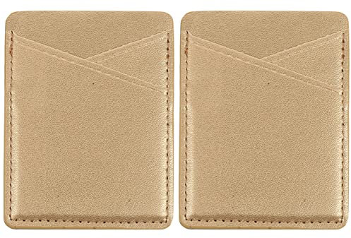 CANIGHT 2pezzi Portacarte Per Smartphone Pu Pelle Wallet Adesivo Per Retro Telefono Organizer Per Carte Di Credito e Contanti Compatibile Con Tutti Modelli Di Cellulari