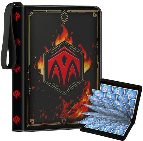 Deuyibu Album pour cartes à collectionner Lorcana TCG - 900 pochettes - 50 pages - Album à collectionner avec éléments en encre magique - En cuir synthétique - Pour cartes à collectionner