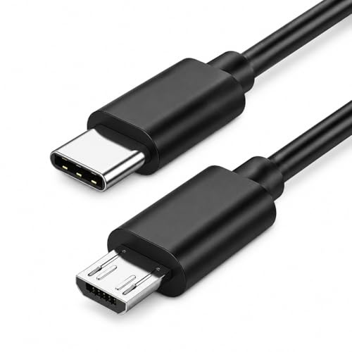 USB C to Micro USB Cable (Micro USB to Type C) - Works with Camera, Camcorder, SAT NAV, Dashcam, Power Bank, Portable Speaker, Mobile, Tablet, eBook reader, Portable Hard Drive and more (1M)