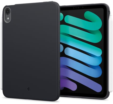 Spigen Nano Pop Hülle für iPad mini 7. / 6. Generation | Zweifarbiges Design mit TPU & PC Dual Layer Schutz, Pencil Ladefunktion für A17 Pro (2024/21) - Schwarzer Sesam