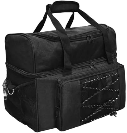 F Fityle Bowlingballtasche mit Schuhfach, Mehrzweck-Bowlingtasche mit großem Fassungsvermögen für 2 Bälle, Bowling-Aufbewahrungstasche für das Reisen im, Schwarz