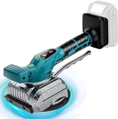 Outil de vibration de carrelage compatible avec batterie Makita 21 V, machine de nivellement des vibrations de carrelage portable sans fil avec affichage numérique à 8 vitesses pour sol carrelage mur