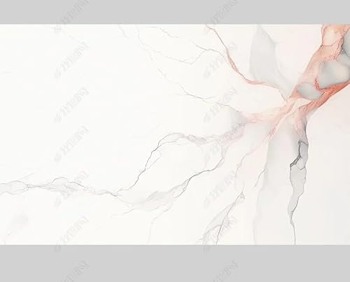 MZOwallpaper Papier Peint Intissé Marbrage Blanc Poster Tableaux Muraux Tapisserie Photo Trompe L'Oeil Salon Chambre Art Mural 400Cm(L) X280Cm(H)