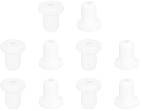 sourcing map 28Pcs Rubber Grommets 4mm Drill Hole, 2mm ID Hole Top Hat Grommet White Silicone Rubber Hole Plug Gasket for Wiring, Automotive