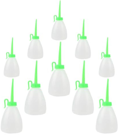 PHENOFICE 10pcs Sewing Machine Oil Bottles Large Small Squeeze Bottles 60ml 180ml Refillable Oil Containers Storage and Refilling