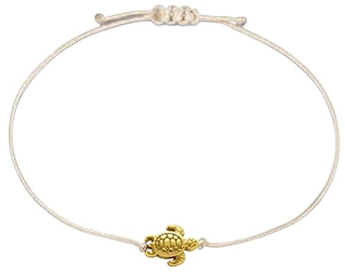 Selfmade Jewelry Armband Damen Schildkröte Handgemachtes Makramee-Armbändchen Größenverstellbar Inkl. Geschenk-Verpackung