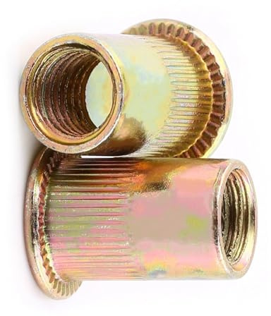 dvegGEE Herrajes for Muebles, Tuercas remachables de Acero al Carbono de Alta Resistencia con Rosca Plana M3-M12, Brida de Montaje for fijación - Juego de Varias Piezas(M8 (20 pcs/Pack))