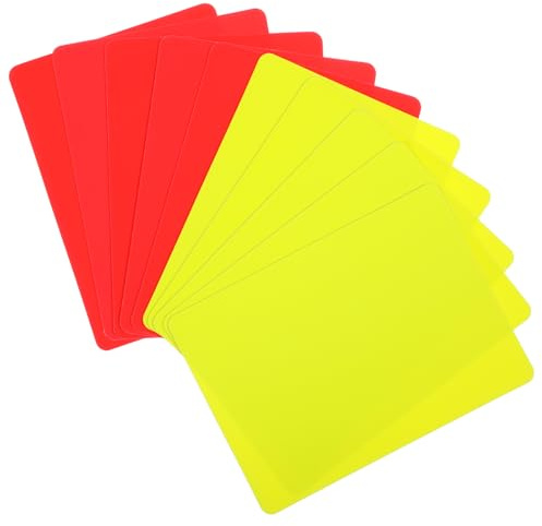 Tyqour Lot de 16 cartes d'arbitre de football en PVC - Jaune et rouge - Cartes d'arbitre de football - Carte rouge et jaune - Outil d'arbitre de football pour la compétition