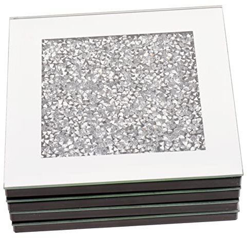 TIDTALEO 4piezas Posavasos De Vidrio Cuadrado Decoración De Mesa De Comedor Posavasos para Bebidas De Vidrio para Cocina Decorativos De De Mesa De Comedor